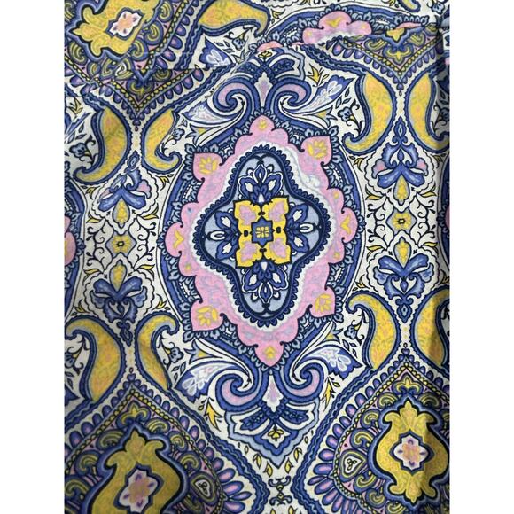 Talbots Blouse Size XL Pink Paisley Kaleidoscope Officecore Preppy Spring - Picture 8 of 10